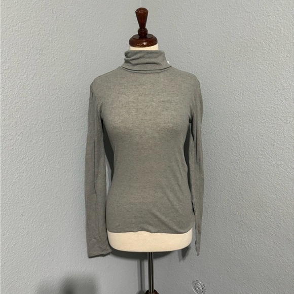 Zara Women Gray Long Sleeves Turtleneck Wool Blend Cozy Pull Over Top Sz M - Picture 4 of 14